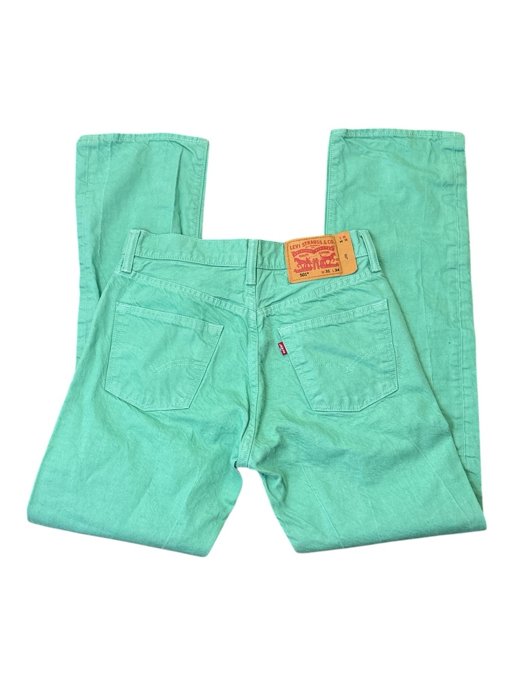 Levi's Men's Mint Green 501 Straight Jeans Button fly W 31 L 34